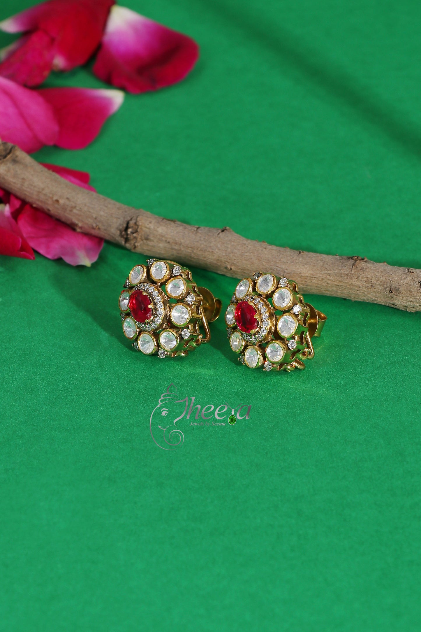 Ratnavalli Small Ruby Studs