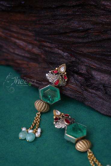 Green stone danglers