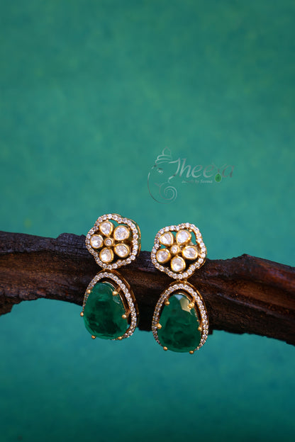 Big Green and moissnaite set