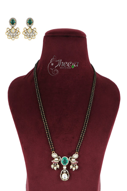 Ratnavalli Balck Beads with Moissanite Set