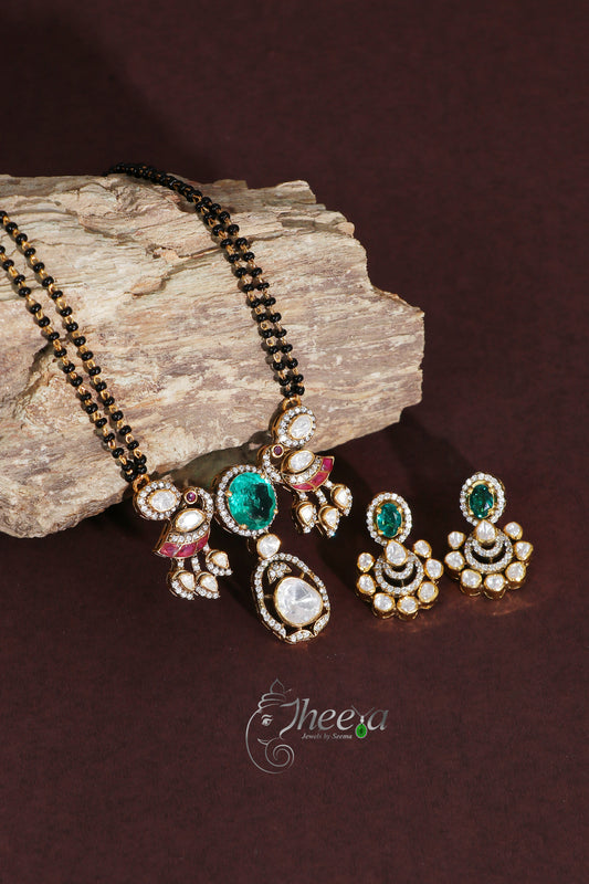 Ratnavalli Balck Beads with Moissanite Set
