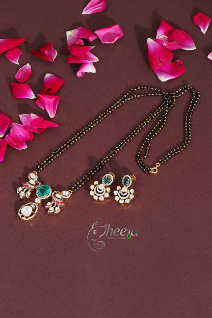 Ratnavalli Balck Beads with Moissanite Set