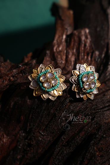 Turquoise kundan choker set