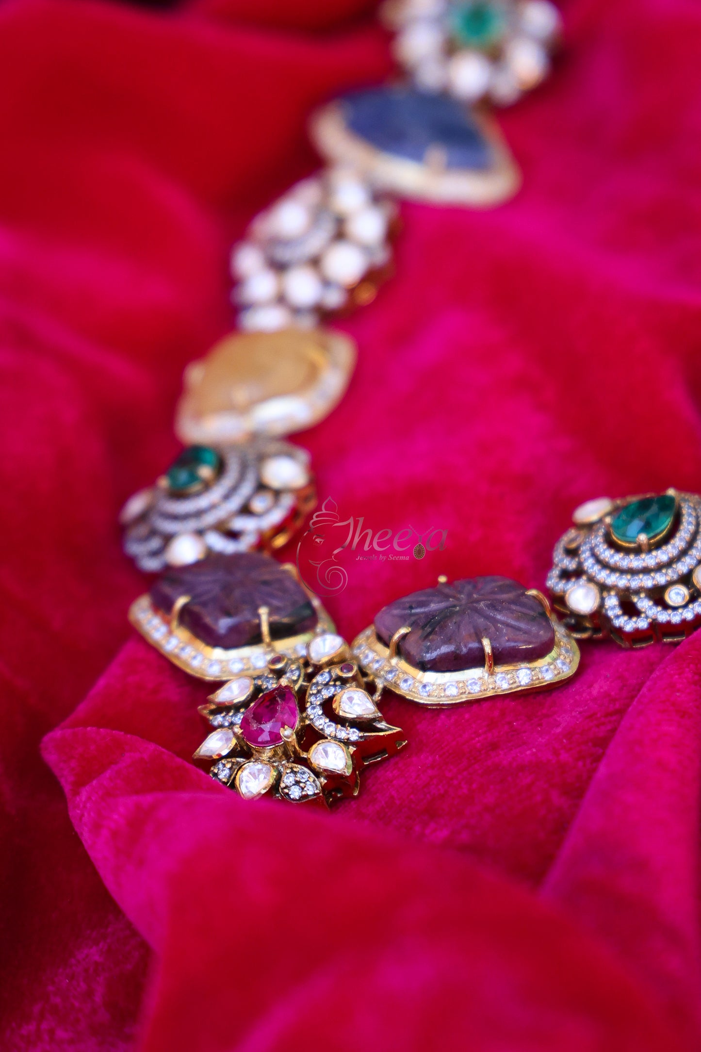 Multi Saphire with moissanaite set