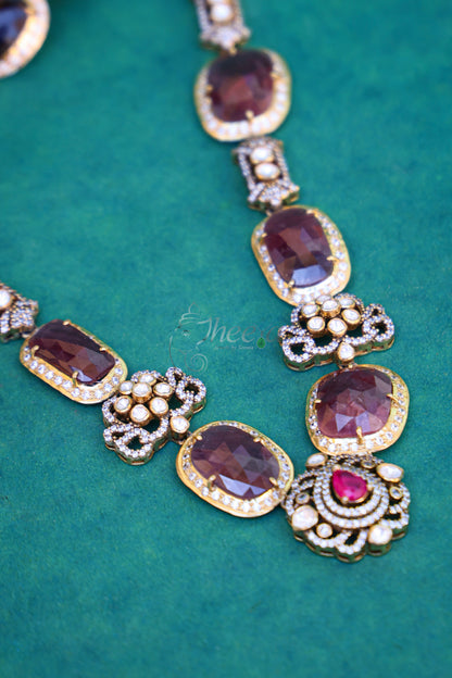 Purple Saphire with Moissanite