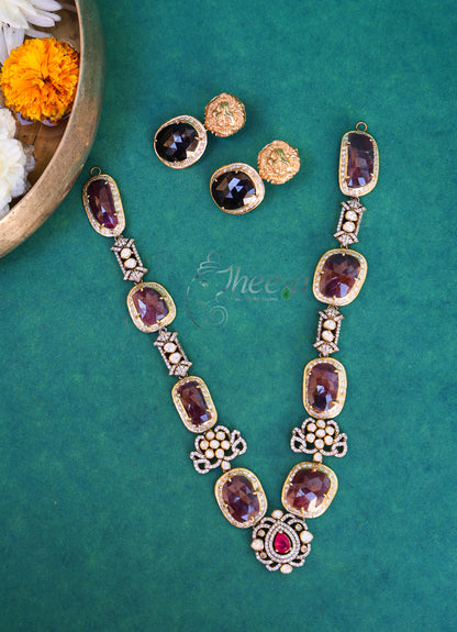 Purple Saphire with Moissanite