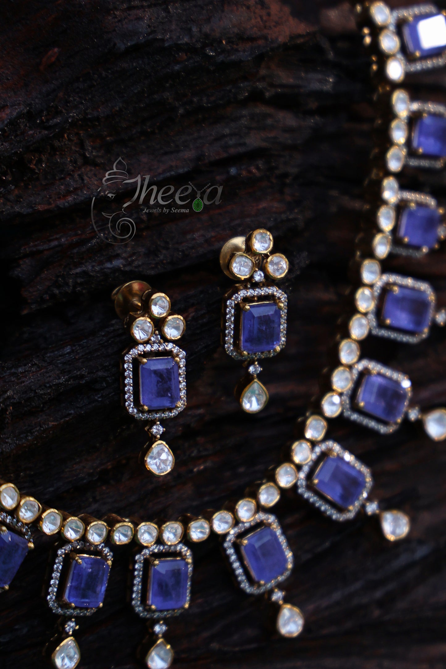 Amethyst and moissanaite set
