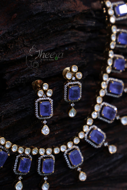 Amethyst and moissanaite set