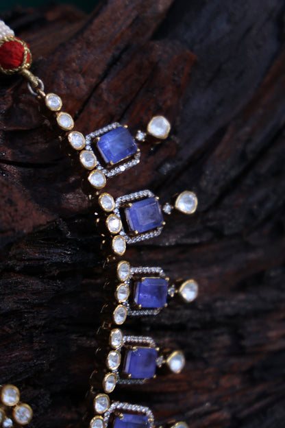 Amethyst and moissanaite set