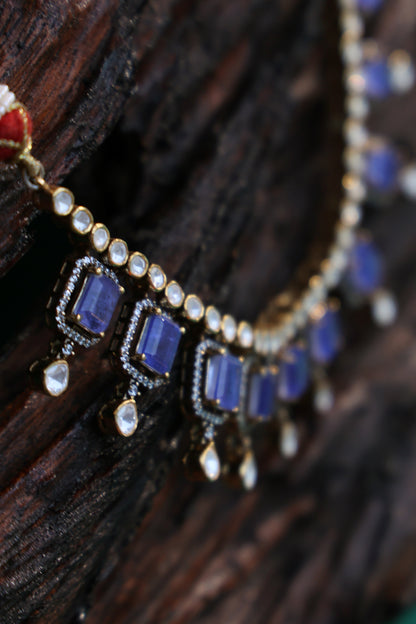 Amethyst and moissanaite set