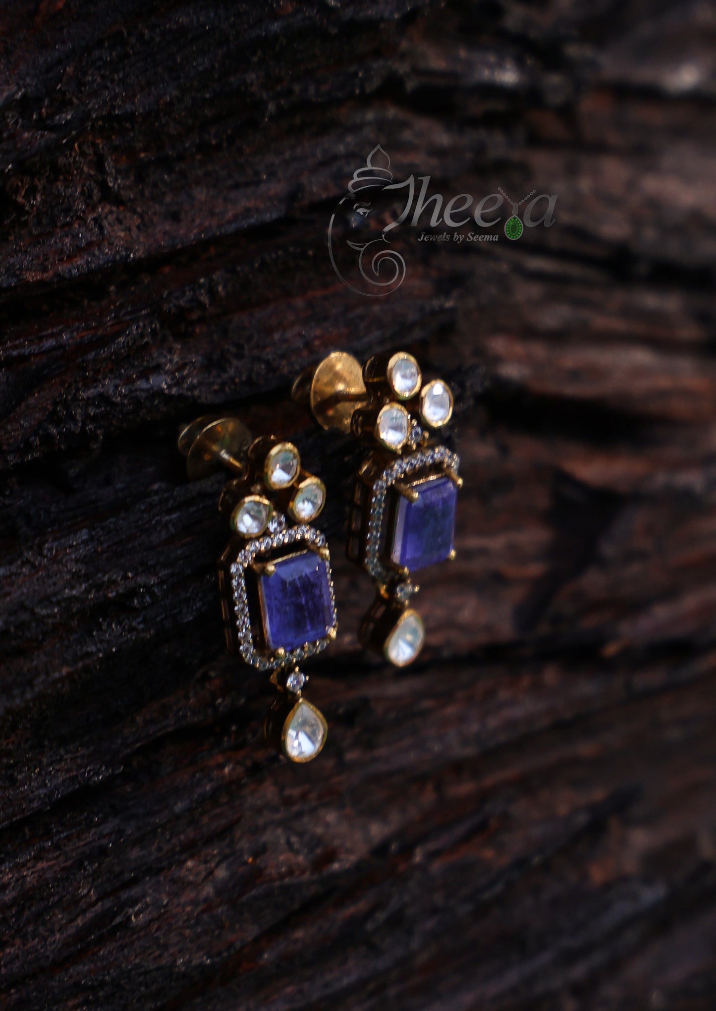 Amethyst and moissanaite set