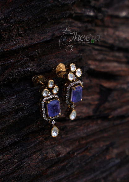 Amethyst and moissanaite set