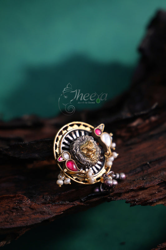 Lion kundan Ring