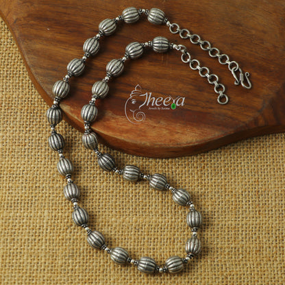 Saadagi Pumpkin Silver Beads Necklace image 0