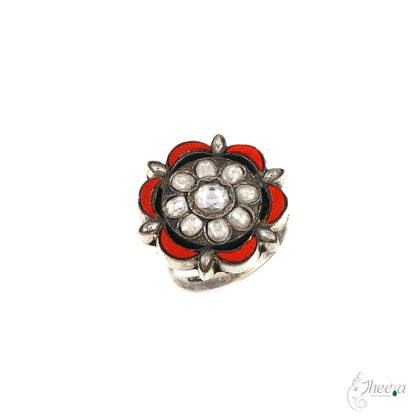 Coral Silver Ring image 2