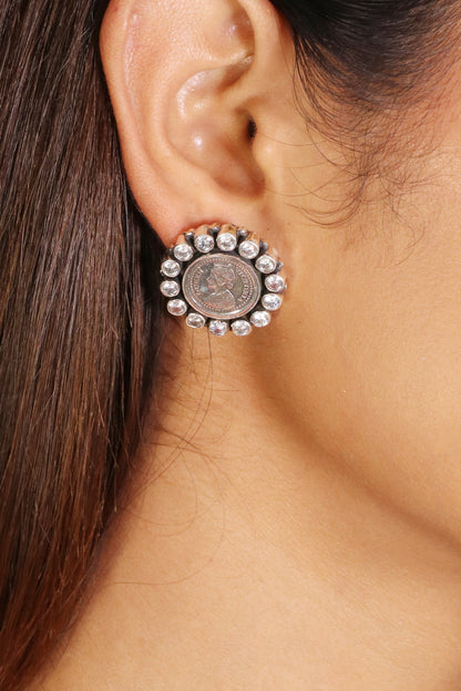Saadagi White Coin earring image 0