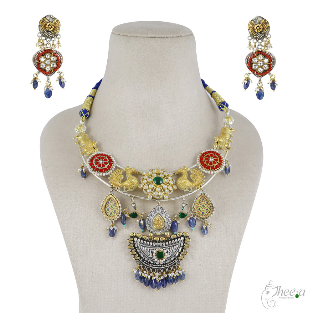 Fusion Necklace Set with Corals and Amethyst Beads image 2