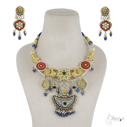 Fusion Necklace Set with Corals and Amethyst Beads image 2