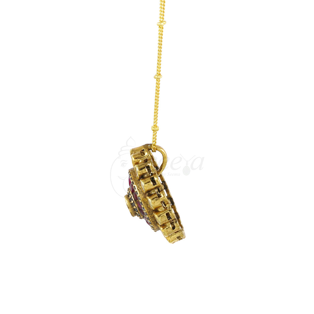 Moissanite  Kundan Pendant image 1