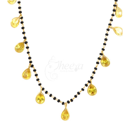 Black Beads with Yellow drops image 1