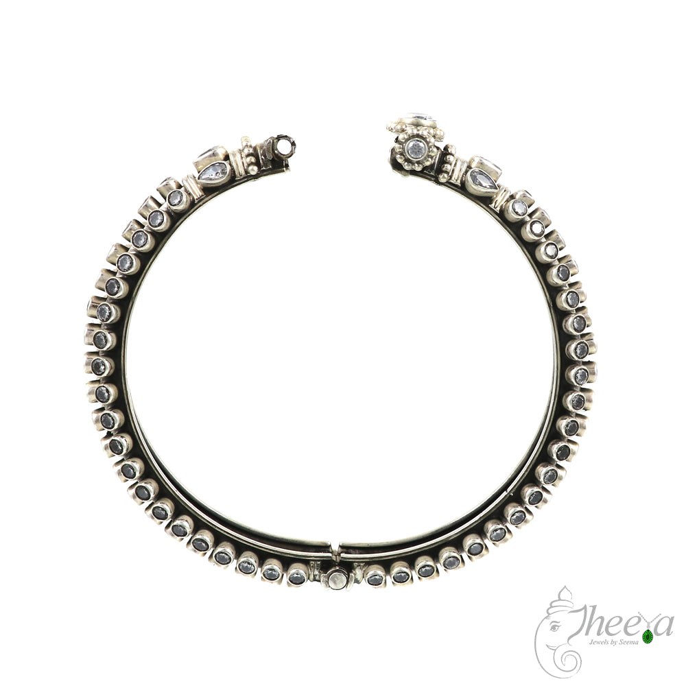 Pure Silver White Stone Kangan Bangle image 2