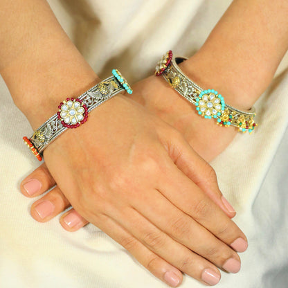 Fusion Bangles wtih Multi Colour Bead work image 0