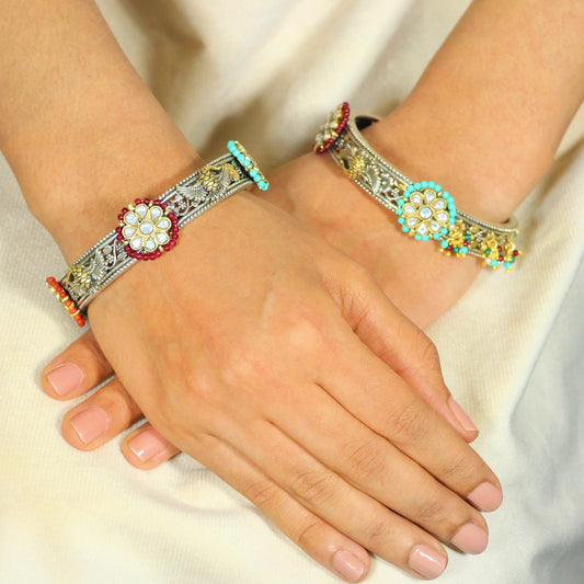 Fusion Bangles wtih Multi Colour Bead work image 0