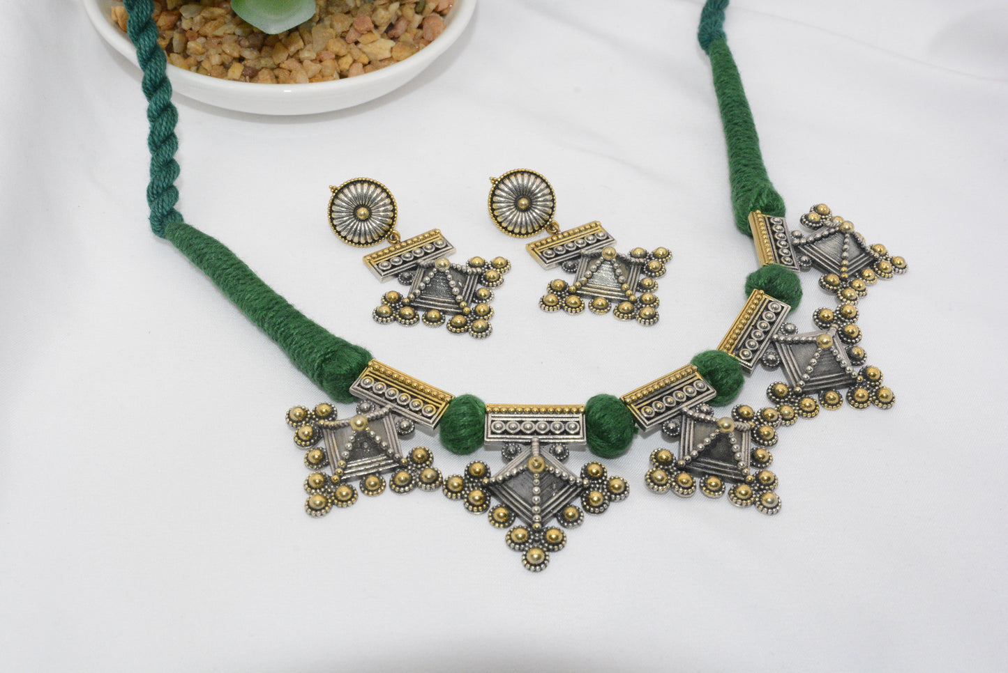 Antique Tribal Silver Necklace Set image 0