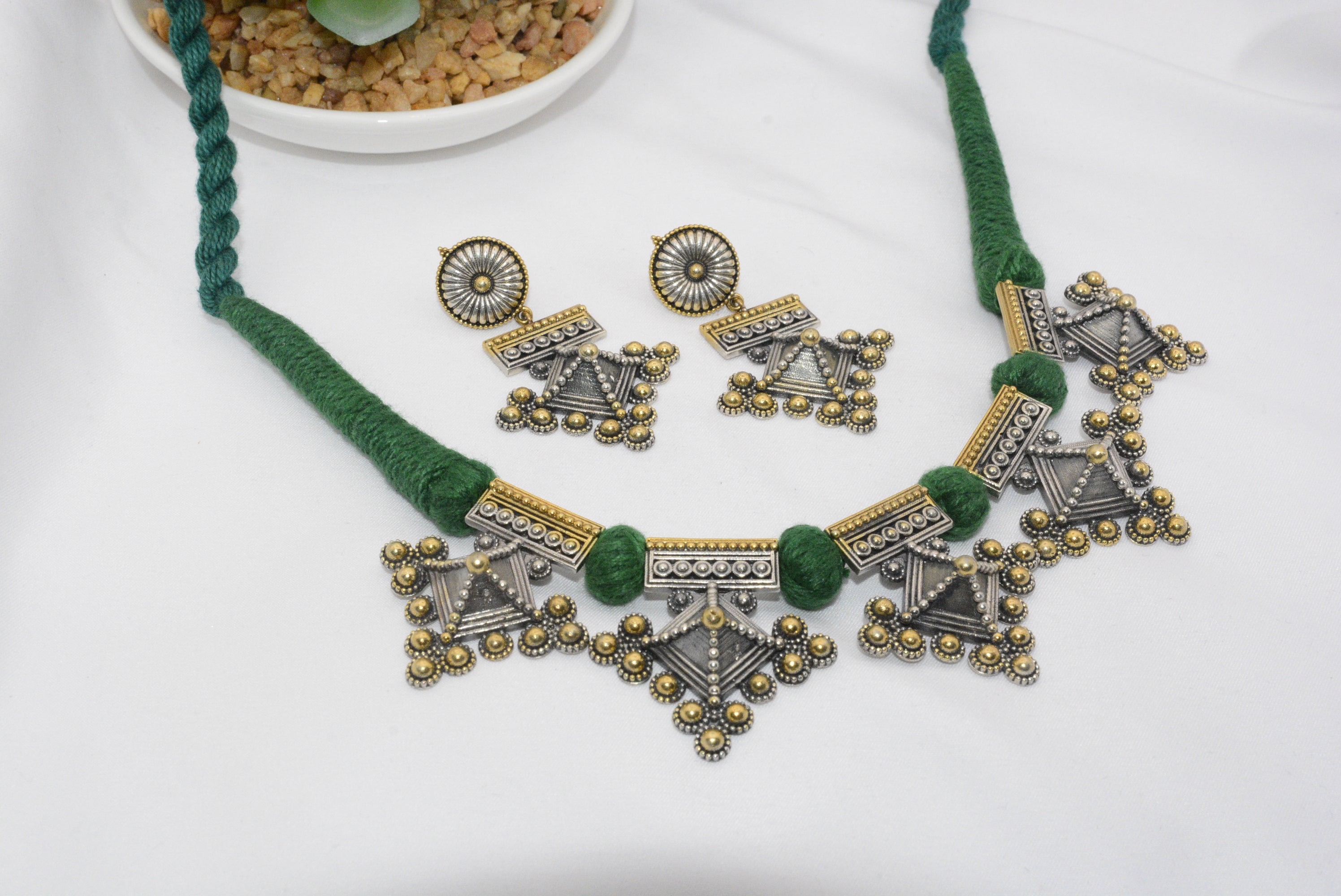 Antique Tribal Silver Necklace Set image 0