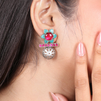 Turquois Kundan Earring image 1