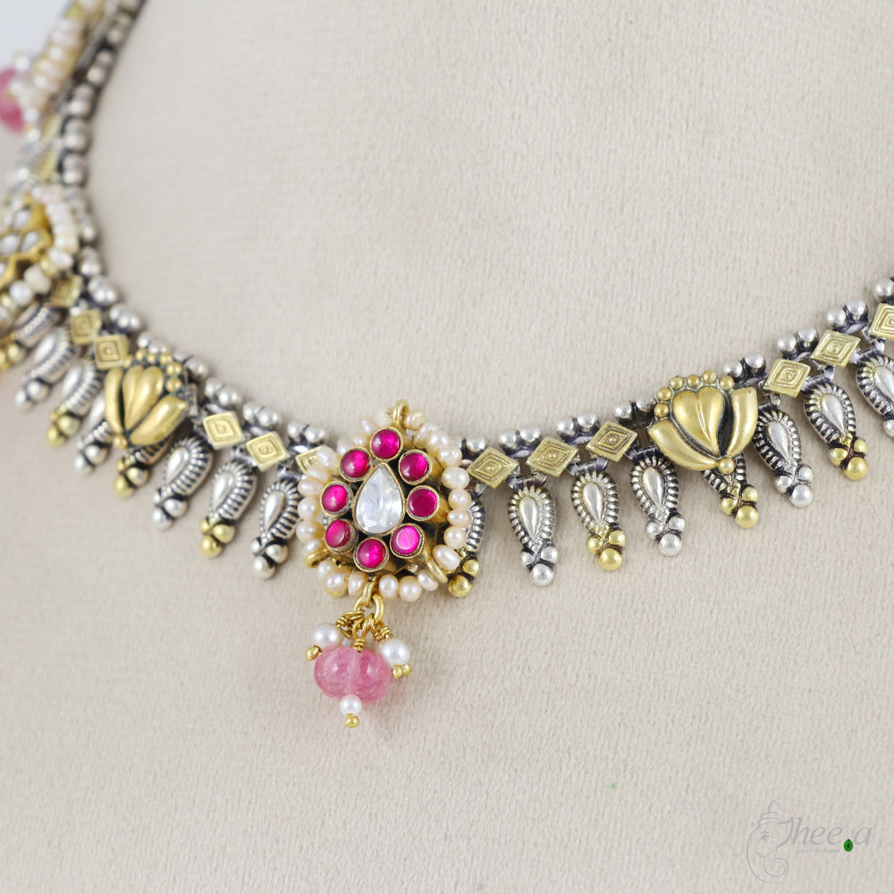 Pink Pumpkin Beads Fusion Necklace image 1