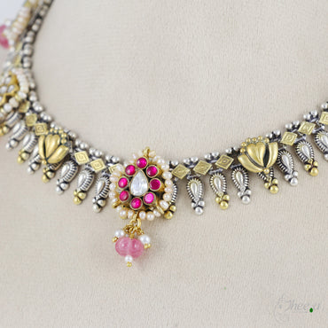 Pink Pumpkin Beads Fusion Necklace image 1