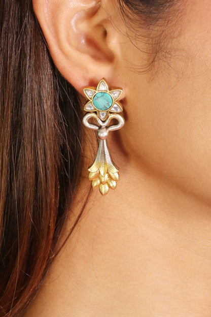 Riwaayat Turquoise Flower earring image 0