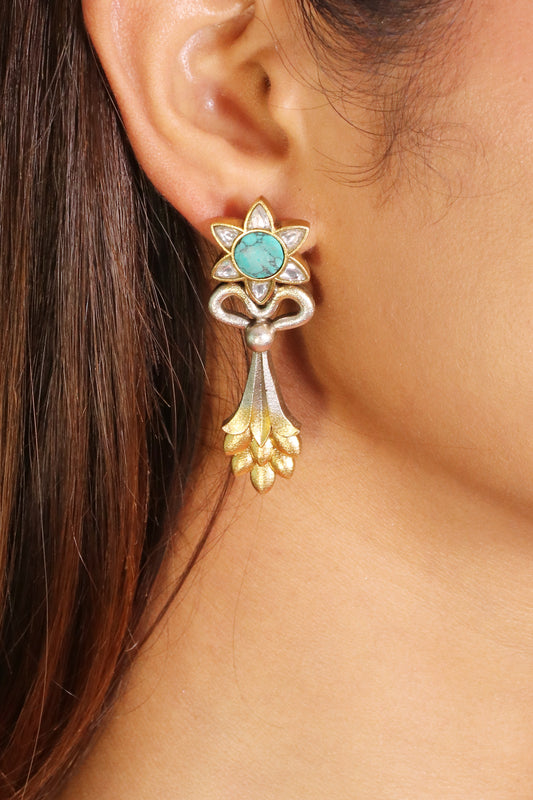 Riwaayat Turquoise Flower earring image 0