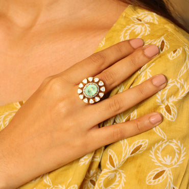 Mint with  Moissanite Ring image 1