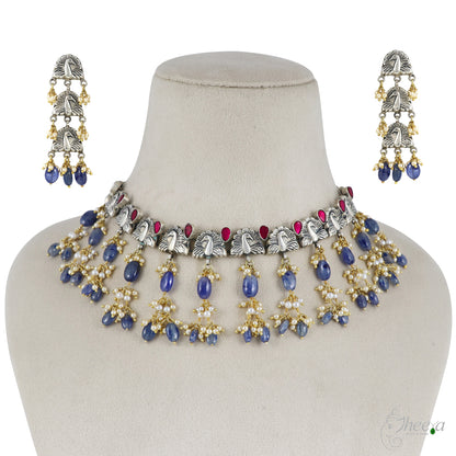 Peacock with Amethyst Drop Necklace image 3