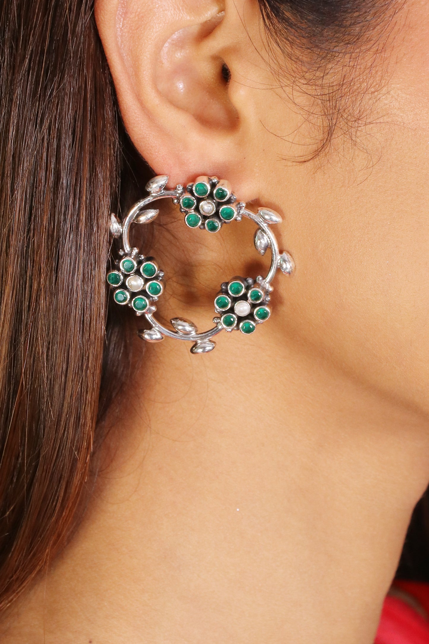 Saadagi Green wreath Earrings image 1