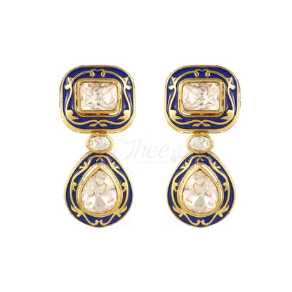 Moissanite with Meenakari work Necklace set image 1