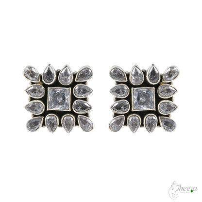 White Stones Square Studs image 1