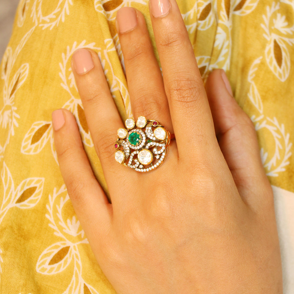 Big Peacock Moissanite Ring image 1