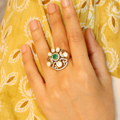 Big Peacock Moissanite Ring image 1