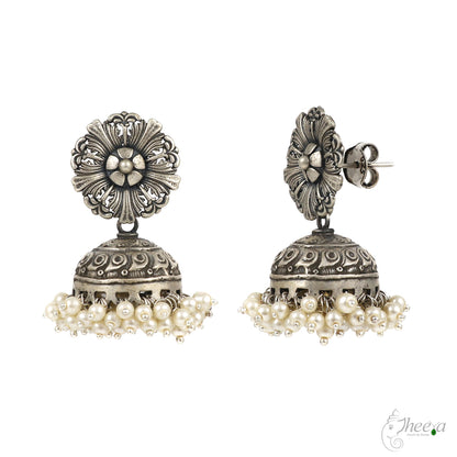 Jhumka with Hanging Pearls Earrings image 2