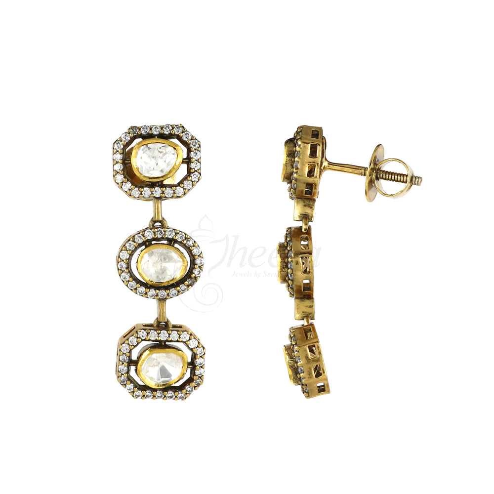 Three Drop Moissanite Earring image 2