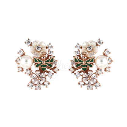 Floral MOP Honey Bee Earring image 2