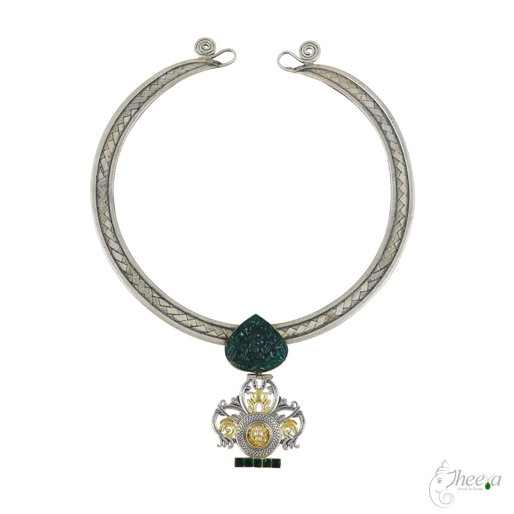 Green Natural Stone Pendant Hasli image 1