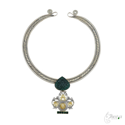 Green Natural Stone Pendant Hasli image 1