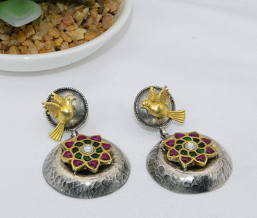 Sterling Silver Floral Mandala  Earrings image 1