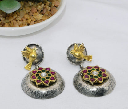 Sterling Silver Floral Mandala  Earrings image 1