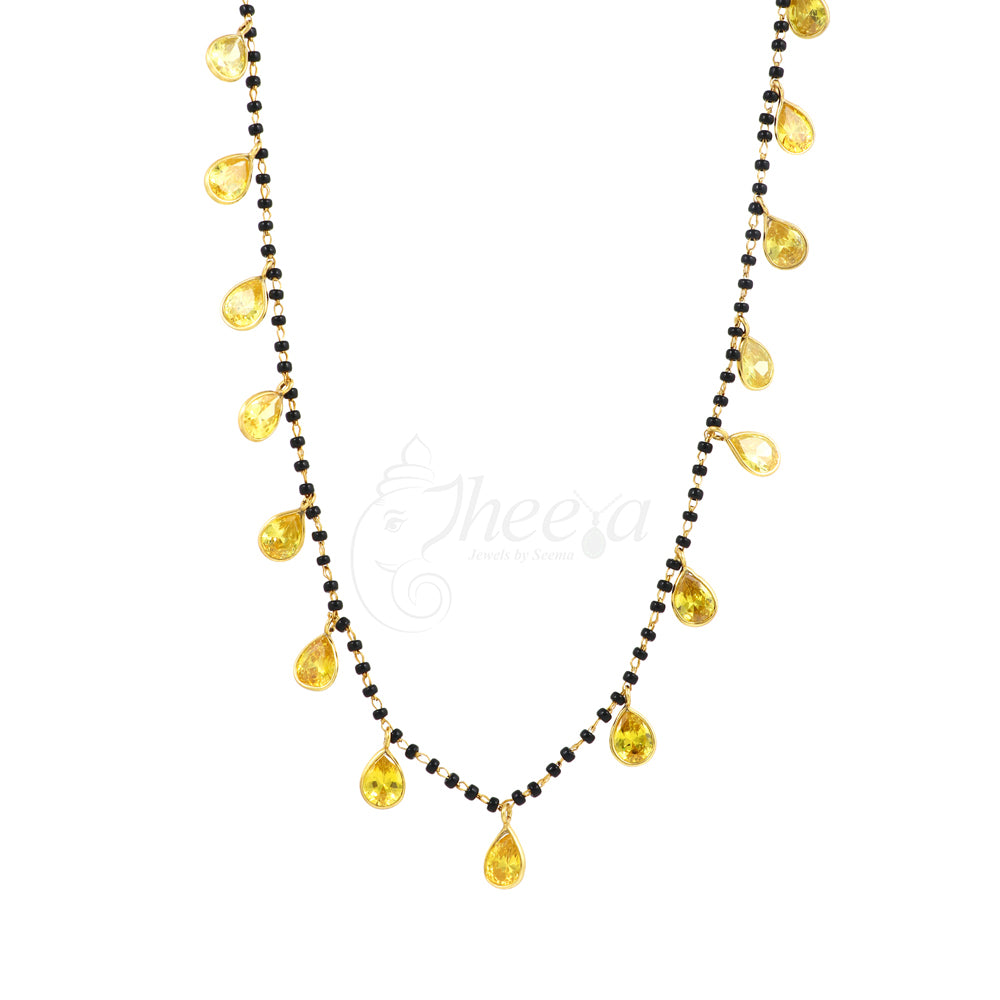 Black Beads with Yellow drops image 0