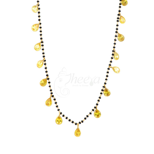 Black Beads with Yellow drops image 0